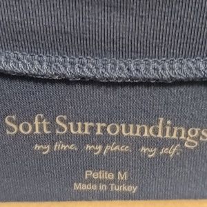 Soft Surroundings blue long sleeve v-neck flared hem blouse Size PM